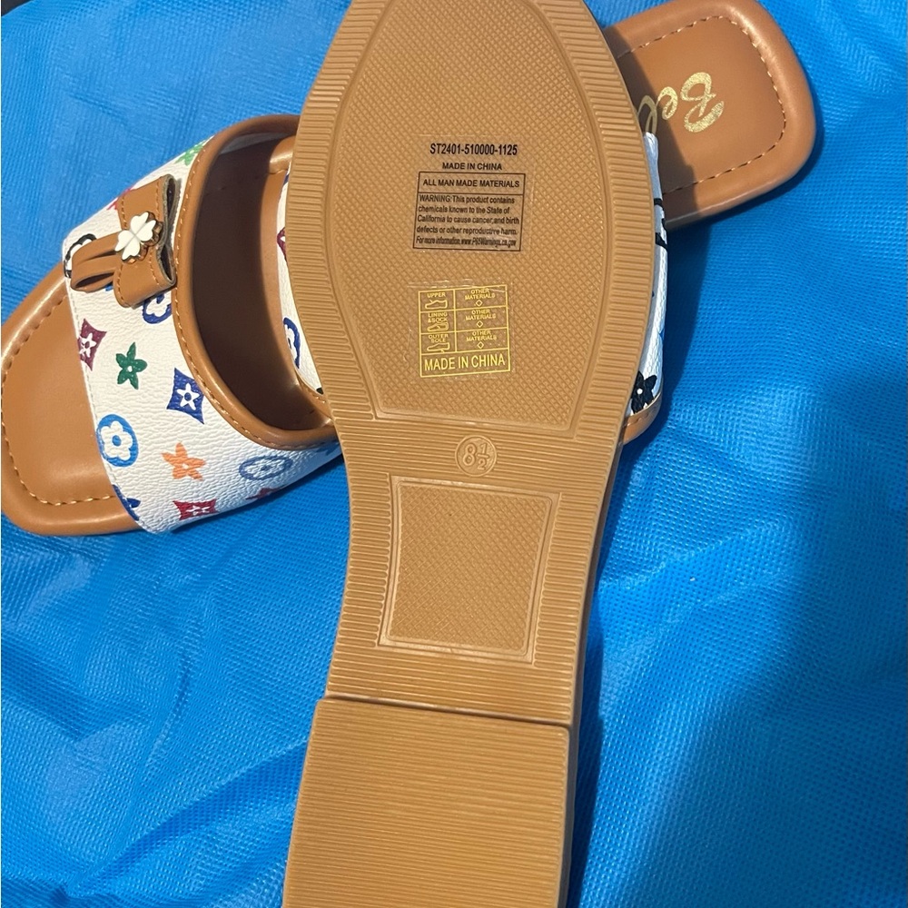 Multicolor Patterned Slide Sandals - image 2